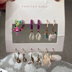 American Eagle Outfitters Gold and Colorful Earring Collection